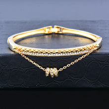 SINLEERY Romantic Black Heart Bangle Cuff For Women Gold Silver Color Crystal Heart Pendant Bracelets Women SL151 SSC