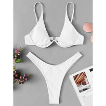 Bikini 2021 Summer Bandage Swimsuit Women Push Up Swimwear Padded Bra Bikini Set Solid Beach Wear Bathing Suit Brazilian Biquini
