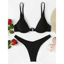 Bikini 2021 Summer Bandage Swimsuit Women Push Up Swimwear Padded Bra Bikini Set Solid Beach Wear Bathing Suit Brazilian Biquini