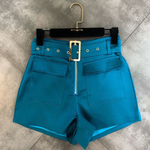 Shorts Women 2020 Spring Autumn Korean Solid Color Belt Casual Shorts High Waist Zipper Wide Leg Trousers Female Belt Shorts