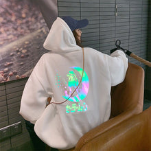 Hoodies Autumn Letter Print Women Reflective Hoodies Sweatshirts Casual Loose Long Sleeve Tracksuit hoodies Women White Tops Hot