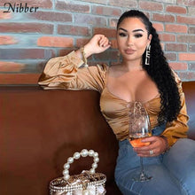 Nibber Fashionable Elegant Club Party Wear Crop Tops For Women T-Shirts Autumn Winter Hollow Out Long Sleeve Tee shirts Female