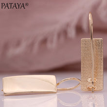 PATAYA New Long Square Glossy Women Earrings 585 Rose Gold Wedding Classic Simple Fashion Jewelry Unique Retro Dangle Earrings