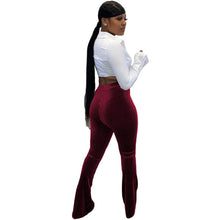 Casual Women Pants Knit Ribbed Velvet Flare Pants Joggers Women Cargo Streetwear Outfit Winter Clothes For Women