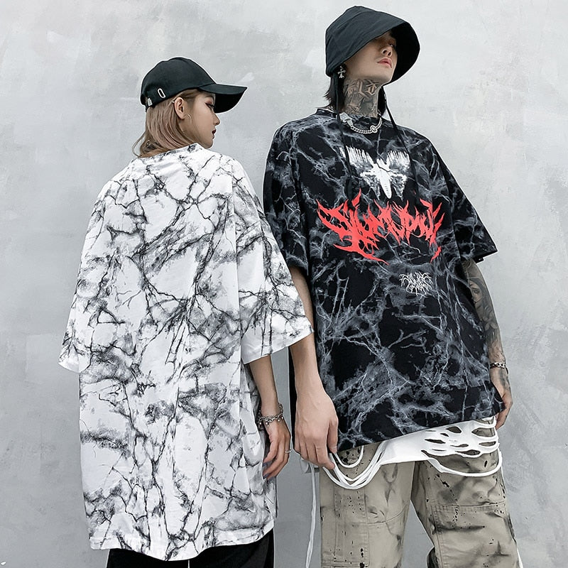 Hip Hop T Shirt Men 2020 Streetwear Oversize Dark Style Tshirt Short Sleeve Cotton Loose T-Shirt Summer Clothes Street Wear New