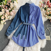 Women's Blouse 2020 Autumn Long Sleeve Shirt Tops Jeans Patchwork Plaid Blouses Elegantes Blusas para mujer Slim Shirt Dress