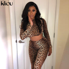 Kliou Women Seamless Fitness Sports Two-piece set Long Sleeve crop top High Waist Running Leggings Workout slim outfit