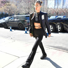 Sisterlinda Spring Fashion High Waist Straight Pant Women Casual Street Bandage Trousers Ladies Party Clubwear Pant Outfits 2021