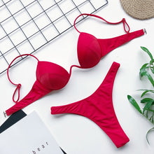Bikini 2021 Summer Bandage Swimsuit Women Push Up Swimwear Padded Bra Bikini Set Solid Beach Wear Bathing Suit Brazilian Biquini