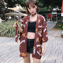 Vintage Summer Printed Chiffon Sunscreen Harajuku Kimono Cardigan Outerwear Blouse Japanese Style Women Clothing