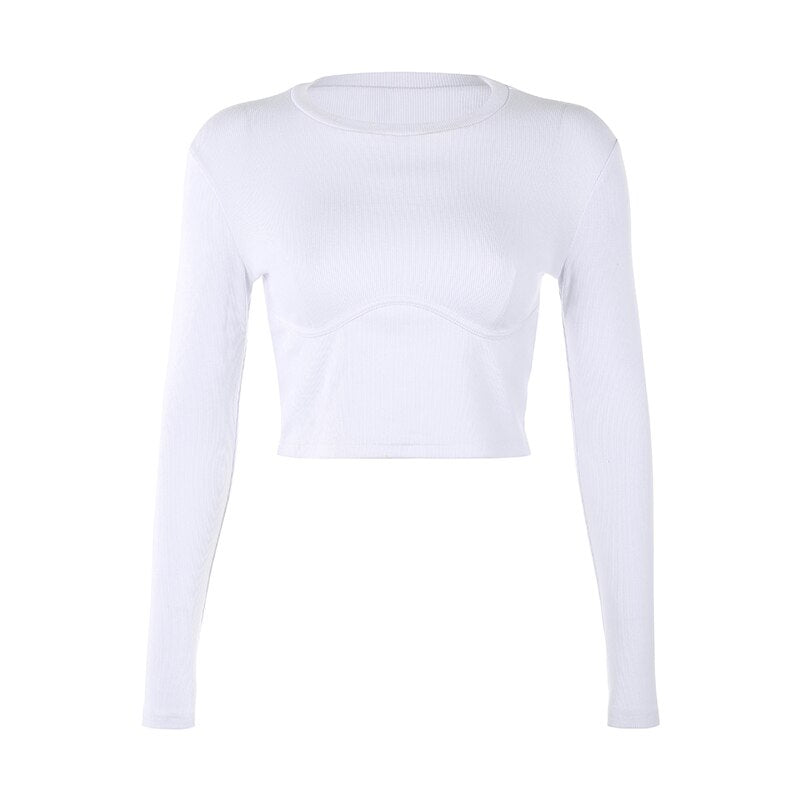 Rockmore Hot Sale White O-Neck Women Bodycon Tight T-shirt Short Sleeve Casual Fashion Female Tshirts Harajuku Streetwear Shirts