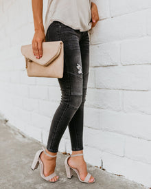 Moto Biker Jeans Women Locomotive Gray Black High Street Skinny Denim Pants Distressed Vintage Slim Ripped Pleated Kot Pantolon