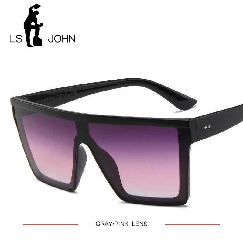 LS JOHN Oversized Square Sunglasses Women 2020 Fashion Shades for women Retro Sun Glasses Women Big Frame Vintage Eyewear UV400