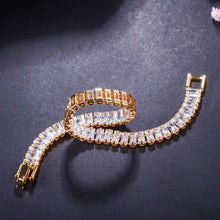 CWWZircons High Quality Cubic Zirconia Stones Luxury Yellow Gold Dubai Jewelry Wrap Bracelet for Women Wedding Party Gift CB029