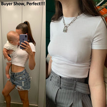Rockmore Hot Sale White O-Neck Women Bodycon Tight T-shirt Short Sleeve Casual Fashion Female Tshirts Harajuku Streetwear Shirts