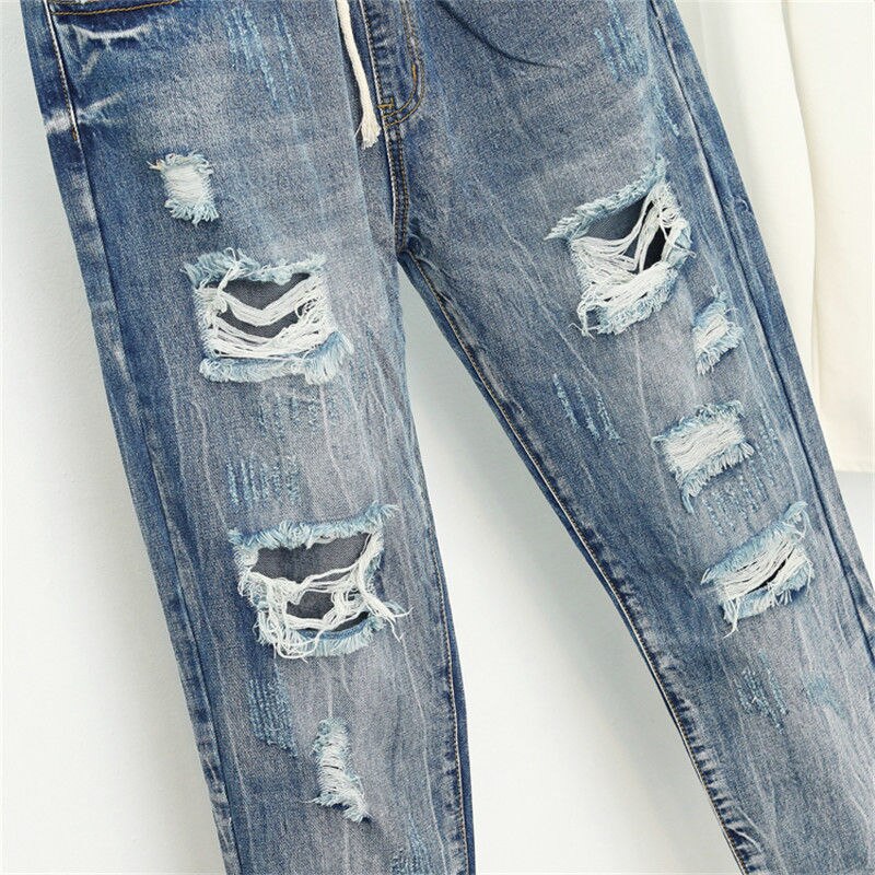 Summer Ripped Boyfriend Jeans For Women Fashion Loose Vintage High Waist Jeans Plus Size Jeans 5XL Pantalones Mujer Vaqueros Q58