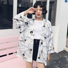 Vintage Summer Printed Chiffon Sunscreen Harajuku Kimono Cardigan Outerwear Blouse Japanese Style Women Clothing