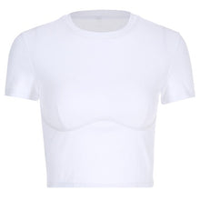 Rockmore Hot Sale White O-Neck Women Bodycon Tight T-shirt Short Sleeve Casual Fashion Female Tshirts Harajuku Streetwear Shirts