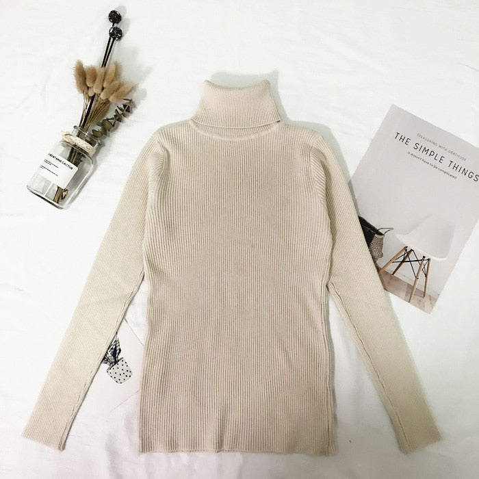 Womens Sweaters 2020 Winter Tops Turtleneck Sweater Women Thin Pullover Jumper Knitted Sweater Pull Femme Hiver Truien Dames New