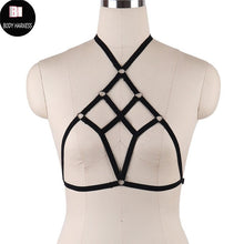 Rave Wear Pentagram Bondage Body Harness Lingerie Goth Crop Tops Fetish Cage Bra Lingerie Harness Belt Star Harness Bra