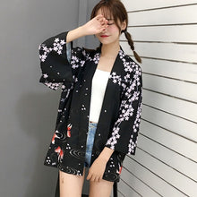 Vintage Summer Printed Chiffon Sunscreen Harajuku Kimono Cardigan Outerwear Blouse Japanese Style Women Clothing