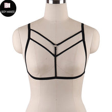 Rave Wear Pentagram Bondage Body Harness Lingerie Goth Crop Tops Fetish Cage Bra Lingerie Harness Belt Star Harness Bra