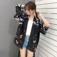 Vintage Summer Printed Chiffon Sunscreen Harajuku Kimono Cardigan Outerwear Blouse Japanese Style Women Clothing