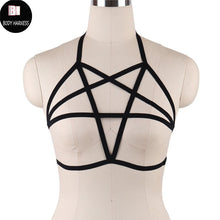 Rave Wear Pentagram Bondage Body Harness Lingerie Goth Crop Tops Fetish Cage Bra Lingerie Harness Belt Star Harness Bra