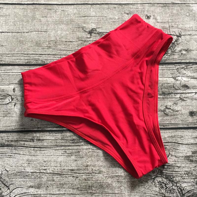 Wholesale Bikini Bottom High Waist Bikini Shorts Tankinis Sporty Panty Solid Candy Color Swimwear Bathing Suit Beach Swim Briefs