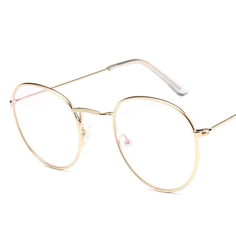 RBROVO Metal Round Glasses Frame Women Vintage Eyeglasses Frame Women/Men Mirror Eyewear Frame Men Anti-blue Light Glasses Women