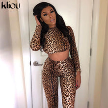 Kliou Women Seamless Fitness Sports Two-piece set Long Sleeve crop top High Waist Running Leggings Workout slim outfit