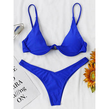 Bikini 2021 Summer Bandage Swimsuit Women Push Up Swimwear Padded Bra Bikini Set Solid Beach Wear Bathing Suit Brazilian Biquini
