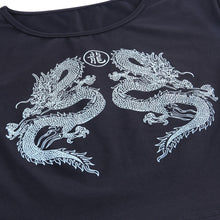 Women Short Sleeve Dragon Print T-shirt Summer Fashion Crop Top for Shopping Daily Wear