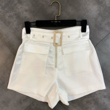 Shorts Women 2020 Spring Autumn Korean Solid Color Belt Casual Shorts High Waist Zipper Wide Leg Trousers Female Belt Shorts