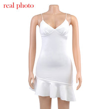 Cryptographic Spaghetti Straps Ruffles Mini Dress Club Party Elegant Sleeveless Slip Women's Summer Sundress Outfits Holiday