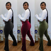 Casual Women Pants Knit Ribbed Velvet Flare Pants Joggers Women Cargo Streetwear Outfit Winter Clothes For Women