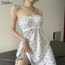 Nibber summer boho loose slim Soft home wear mini dress casual Elegant sling floral dress fashion Korean style nightdress femme