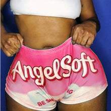 Summer New Style Letter Printing Sexy Hip-Lifting High-Waist Elastic Ladies Large Candy Snack Shorts Women's Shorts