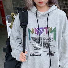 Hoodies Autumn Letter Print Women Reflective Hoodies Sweatshirts Casual Loose Long Sleeve Tracksuit hoodies Women White Tops Hot