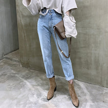 BGTEEVER Vintage High Waist Straight Jeans Pant for Women Streetwear Loose Female Denim Jeans Buttons Zipper Ladies Jeans 2021
