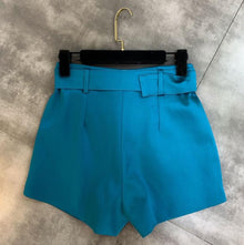 Shorts Women 2020 Spring Autumn Korean Solid Color Belt Casual Shorts High Waist Zipper Wide Leg Trousers Female Belt Shorts