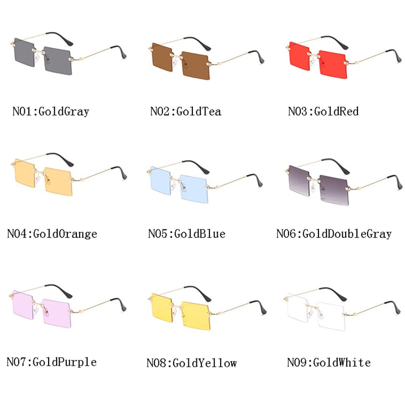 RBROVO Square Sunglasses Women 2021 Sun Glasses For Women Luxury Glasses Brand Designer Sunglasses Women Metal Frameless Eyewear