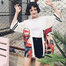 Vintage Summer Printed Chiffon Sunscreen Harajuku Kimono Cardigan Outerwear Blouse Japanese Style Women Clothing