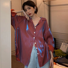 Deeptown Vintage Womens Shirts 2021 Elegant Women Blouses Korean Fashion Button Up Shirt Solid Loose Long Sleeve Shirts Ladies