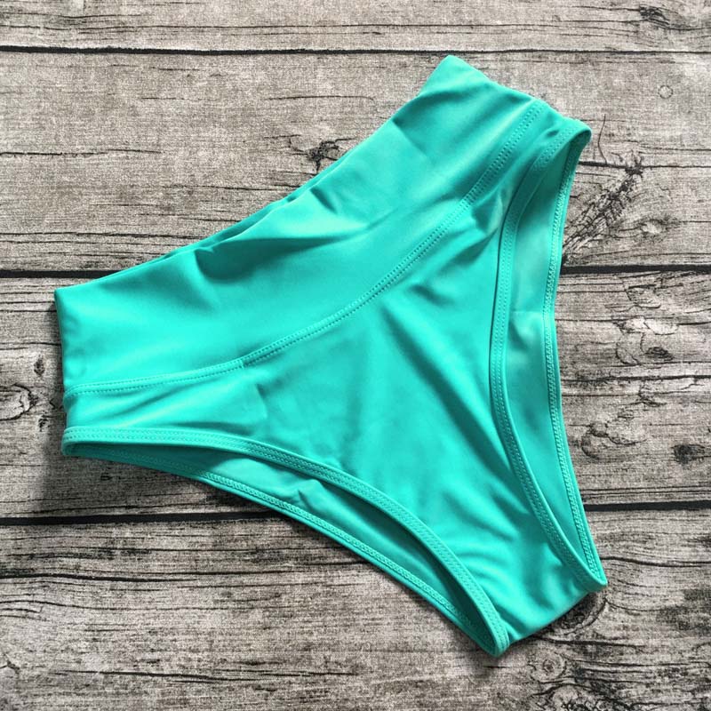 Wholesale Bikini Bottom High Waist Bikini Shorts Tankinis Sporty Panty Solid Candy Color Swimwear Bathing Suit Beach Swim Briefs