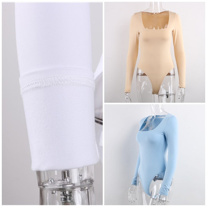 Nadafair Winter Women Bodysuit Long Sleeve 2020 White Bodycon Bodysuit Women Black Body Female For Woman Cutout Fleece Romper
