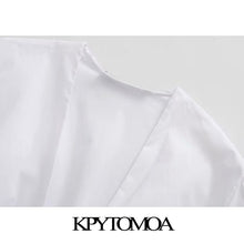 KPYTOMOA Women 2020 Fashion Decorative Buttons Pleated Cropped Blouses Vintage Long Sleeve Side Zipper Female Shirts Chic Tops