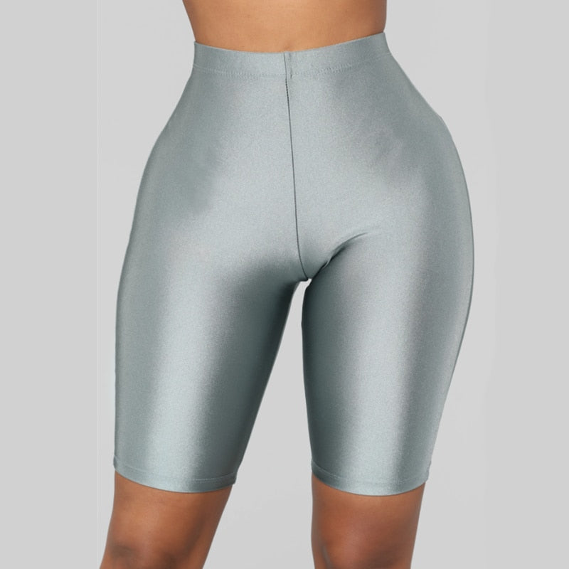 High Waist Sports Shorts Women Biker Shorts Summer Casual Sexy Skinny Fitness Solid Bodycon Cycling Slim Bottoms