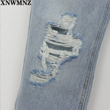 Za Vintage mom jeans high waisted jeans woman ripped boyfriend jeans for women korean style distressed jeans blue denim pants