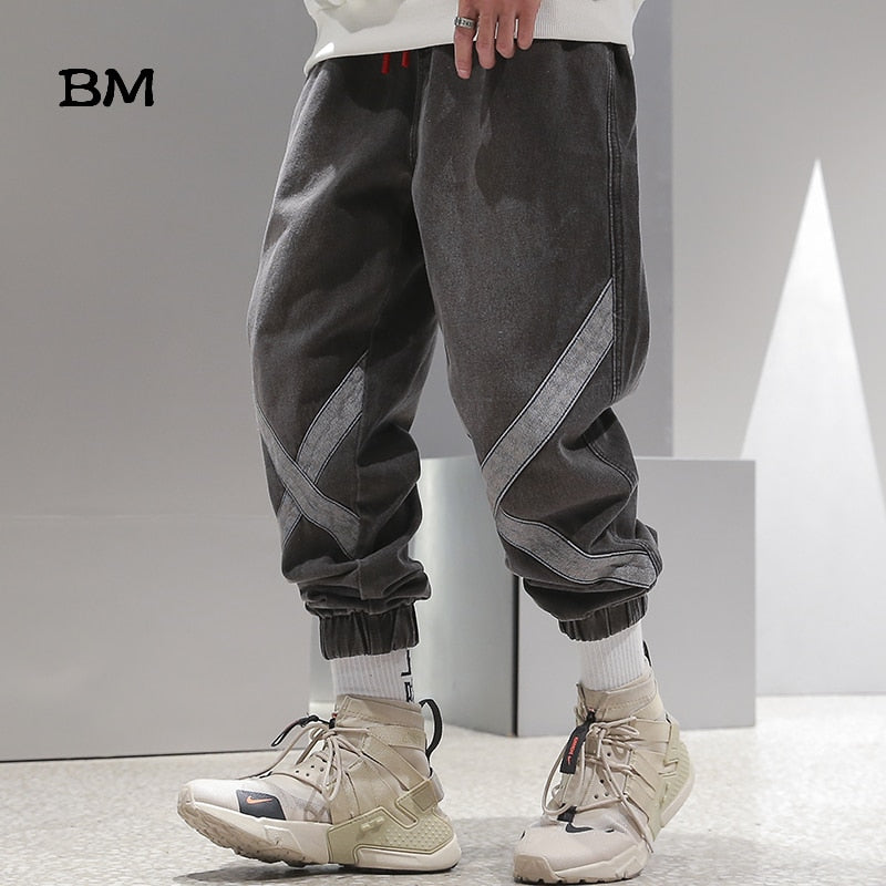 Hip Hop Harem Jeans Streetwear Denim Trousers Kpop Korean Style Clothes Oversized Pants Men Fashions Blue Jeans Harajuku joggers